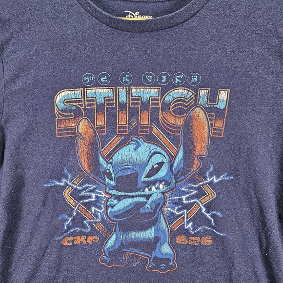 Disney Lilo & Stitch Womens Top Size S Blue Logo Short Sleeve T Shirt - Picture 5 of 10